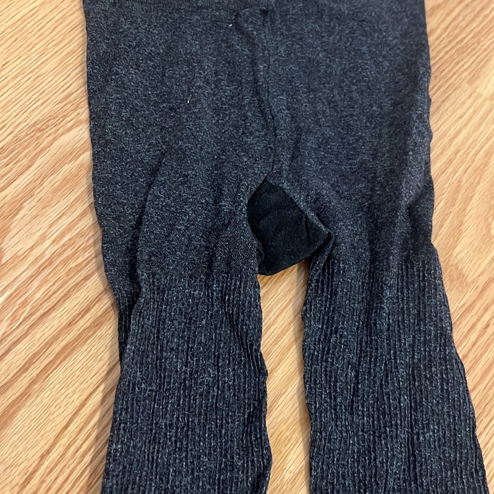 Grey Ribbed Tights - Picture 2 of 3